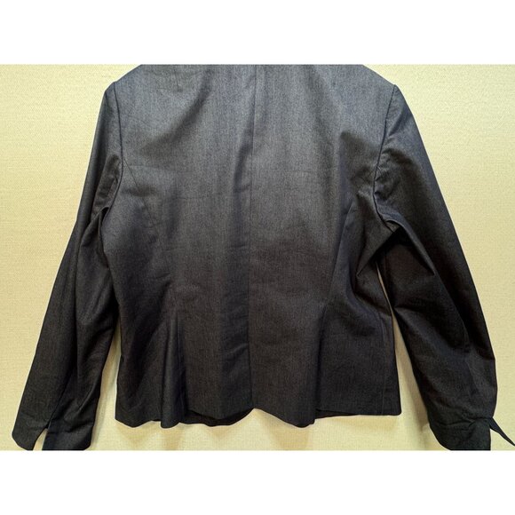 Talbots Womens Preppy Blazer Coat Stretch Size 14 Navy Long Sleeve Classic - Picture 11 of 14